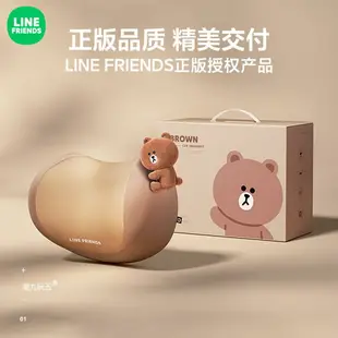 ⭐ LINE FRIENDS 頭枕 頸枕 透氣 靠枕 車用 汽車用 BROWN 熊大 涼感 記憶棉