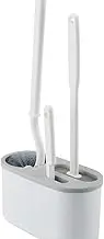 3 in 1 White Toilet Brush Silicone Wall Mounted Rack TPRS Nylon Detailed Cleaning Brush Gaps Cleaner WC Bath B