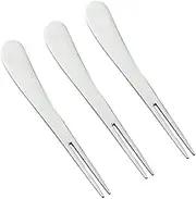ELAYARD 3PCS Stainless Steel Fruit Forks Mini Tasting Forks for Parties Bars Cafes Prong Design with Mirror Finish Versatile Appetizer Picks for Desserts Fruits