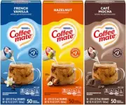 Nestle Liquid Coffee Creamer Singles Variety, 1 of each French Vanilla, Hazel...