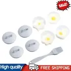 4pcs Cute Egg Boiler Cooker Plastic Egg Poacher Mold Set with Brush (Grey) NEW