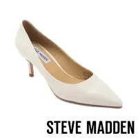 在飛比找Yahoo奇摩購物中心優惠-STEVE MADDEN-KATE 素面真皮尖頭高跟鞋-米白