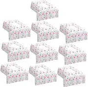 Ipetboom 10pcs Disposable Toilet Seat Covers Flamingo Pattern Potty Covers for Adults Travel Public Restroom Essential Secure Adhesive Strips for Stability