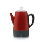 Electric Coffee Percolator, Red Body with Stainless Steel Lid Coffee Maker, P...