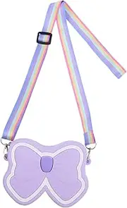 [Baluue] Cute Bowknot Boys and Girls `s Shoulder Bag Silicone Change Bag for Outdoor Girls `s Shoulder Storage Toddler Crossbody