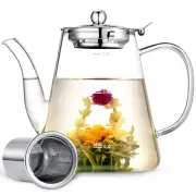 Glass Teapot 1200ml 40oz Teapot with Removable Infuser for Loose Tea and Bloo...
