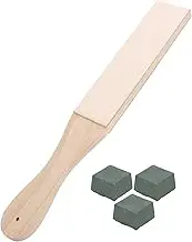 Leather Strop, Leather Paddle Strop, with Compound for Woodworking Sharpening Honing Wood Carving Tools Beginners and Professional Engravers, Double Sided Strop Paddle Easy Use with Ergonomic Handle