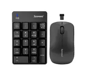 Wireless Numeric Keypad Mini 2.4G 18 Keys Number Pad Portable Silent Numeric Keypad Keyboard Extensions with Wireless Mouse for Laptop