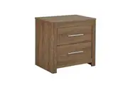 Design Square Modern Wooden BedSide Side Table Nightstand - Dark Oak