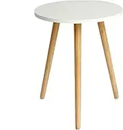 Round End Tables,White Side Tables Small Nest of Tables for Living Room,Bedside Tables for Bedroom Small Spaces(Size:40 * 49.5cm,Color:White)