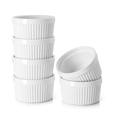 8 oz Ramekins for Creme Brulee Porcelain Ramekins Oven Safe Classic Ramekins ...
