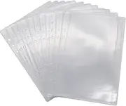 Mogoostry A5 Clear Sheet Protectors 12 Pack - 4.9 x 8 Inch Plastic Sleeves for 6 Ring Binders, Acid-Free, Archival Safe for Documents and Photos