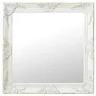 NNEVL Wall Mirror Baroque Style 60x60 cm White