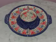 Polish Pottery Chip and Dip RelishTray & Bowl! UNIKAT Signature Sweet Harmony!
