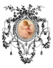 Vintage Image Angels Ornate Frame Furniture Transfers Waterslide Decals ANG047