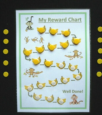 REWARD CHART - Monkey & Bananas - ADHD Autism SEN PECS Visual Behavioural Aid