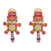 2x Rosewood Chubleez 36cm Charlie Cat Soft Plush Pet Dog Interactive Play Toy