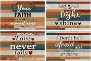 Christian Bible Verse Placemats Set of 4,Farmhouse Religious Christian Inspirational Scripture Table Mats Place Mats for Kitchen Dining Table Decoration 12x18 Inch,Christian Home Decor