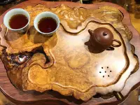 在飛比找Yahoo!奇摩拍賣優惠-(已售出）珍稀絕品!台灣檜木Hinoki 頂級土豆樹榴茶盤 