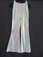 Nasty Gal Sequin Iridescent Size 0 Flare Lined Pant *NWT*