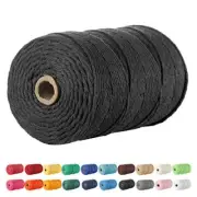 Macrame Cord 3mm, 3 mm Macrame Cord - 220 Yards (About 200m), 100% Black