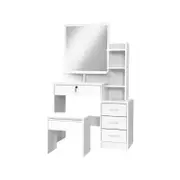 Artiss Dressing Table Mirror Stool Set Makeup Desk with Drawer