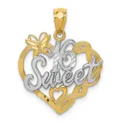 14K Yellow & Rhodium And Sweet 16 Pendant