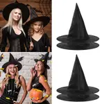 5 件裝萬聖節女巫帽成人兒童黑色女巫帽化妝舞會巫師服裝頂部尖頭帽角色扮演道具派對裝飾