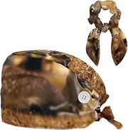 [YTYVAGT] Scrub Caps Women,Scrub Hats Suitable for Women,Animal Family Deer