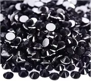 1440 Pcs Flatback Round Glass Rhinestones Set for Nail, Art, Crafts, Makeup, Tumblers Glitter (Black SS20 / 4.8mm)