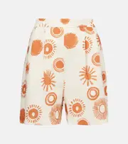 [Asceno] Asceno Dallas printed linen and cotton shorts AU 8 white