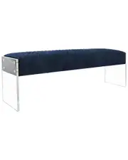 Pasargad Home Tribecca Acrylic & Velvet Bench
