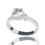 1.50 CT Sparkling Round Cut Diamond Engagement Ring 14K White Gold H/VS1