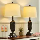26.5" Farmhouse Table Lamp Set of 2, 3-Way Dimmable Touch Control Bedside Lam...