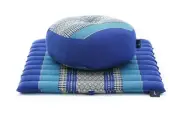 Leewadee Meditation Cushion Set-1 Small Yoga Pillow & 1 Small Roll Up Mat-Blue