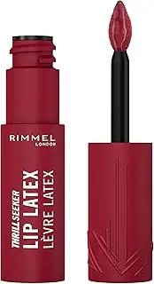 Rimmel Thrill Seeker Lip Latex, 450 Majesty, Liquid Lipstick, Lipgloss, Lip Colour, Hyaluronic Lipstick, Lip Stain, Smooth Shine, Hydration, Hyaluronic Acid, Vitamin E, Aloe Vera, 6ml