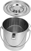 KOCKSHION Stainless Steel Storage Bucket Airtight Oil Storage for Cooking Milk Food Portable Sealed Canister Lid