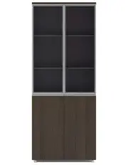 [Innovatec] Carter Display Unit 2 Door Bookcase 80cm in Coffee
