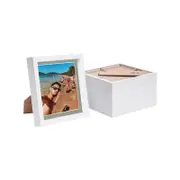 Nicola Spring 8" x 8" White 3D Box Photo Frames - 6" x 6" Mount - Pack of 5