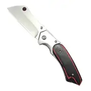 Buckshot Thumb Open Cleaver Classic Razor Pocket Knife - Wood