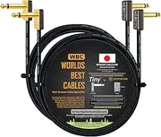 2 Units - 3 Meter - Pedal, Effects, Patch, Instrument Cable Custom Made by WORLDS BEST CABLES – Made Using Mogami 2319 Wire & Eminence Tiny Gold Plated ¼ inch (6.35mm) R/A TS Connectors