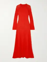 [ESCVDO] ESCVDO - Cumbre Open-back Cotton Maxi Dress - Red - x small x small Red