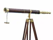 60" Floor Standing Admiral Brass-Wood Telescope;Nautical Home Decor,Cyber Monday