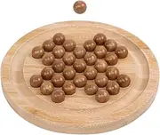 Round Chess Board,Wooden Single Chess Game | Portable Brain Teasers Toys Educational Family Entertainments All Ages