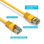 10-Pack Individual Bagged 15-Foot Yellow CAT5E UTP Ethernet Network Booted Cable