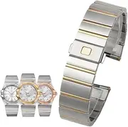[SKXMOD] For Omega Steel Strap Constellation Double Eagle Series Steel Watchband Men Women Watch Chain 17mm 23mm 25mm