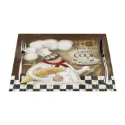 Chef Kitchen Placemats for Dining Table Set of 6, Retro Cartoon Fat Chef Cook...