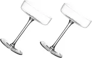 Ciieeo 2Pcs Elegant Crystal Cocktail Goblets Transparent Wine Glasses for Home Bars Unique Shape for Parties Lightweight Design for