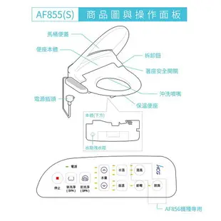 【HCG 和成】AF855 / AF855S 豪華型 免治沖洗馬桶座 44cm / 47cm 110V 不含安裝