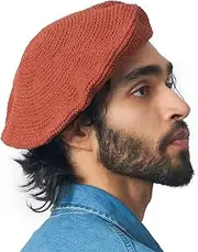 [CHARM] Knit Tam Hats for Women & Men, Cotton Beret-Style Crochet Beanie Cap Handmade for Summer & Winter